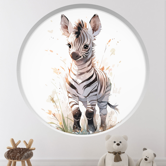 Vinilo Adhesivo Decorativo trampantojo 3D para niños - Infantil - Cebra