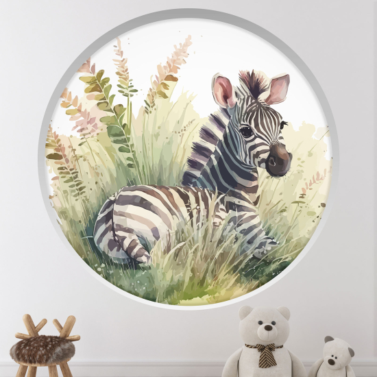 Vinilo Adhesivo Decorativo trampantojo 3D para niños - Infantil - Cebra