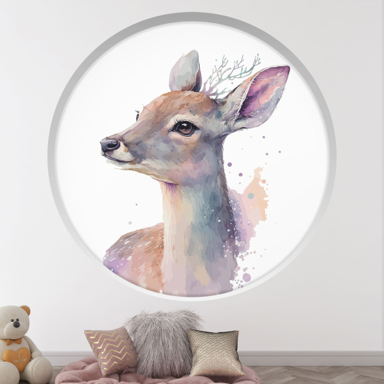Vinilo Adhesivo Decorativo trampantojo 3D para niños - Infantil - Cervatillo