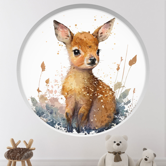 Vinilo Adhesivo Decorativo trampantojo 3D para niños - Infantil - Cervatillo