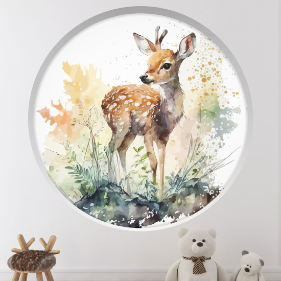 Vinilo Adhesivo Decorativo trampantojo 3D para niños - Infantil - Cervatillo