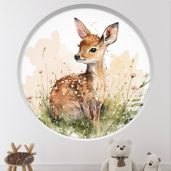 Vinilo Adhesivo Decorativo trampantojo 3D para niños - Infantil - Cervatillo