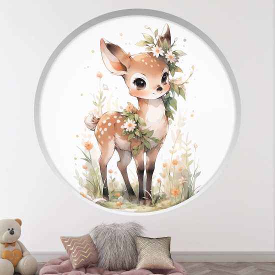 Vinilo Adhesivo Decorativo trampantojo 3D para niños - Infantil - Cervatillo