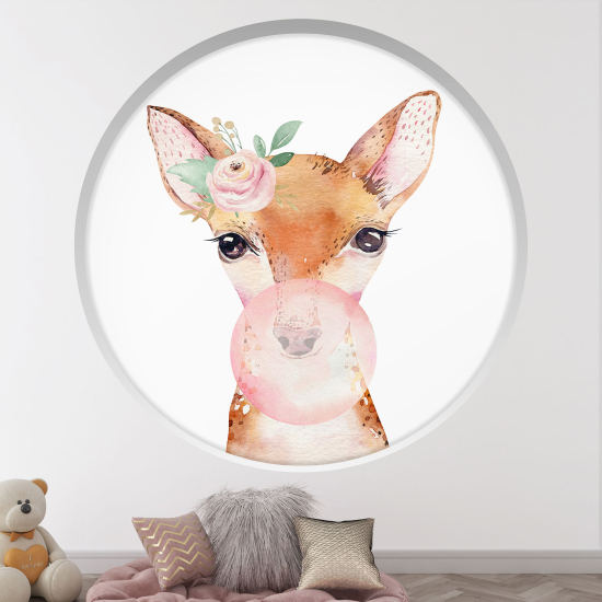 Vinilo Adhesivo Decorativo trampantojo 3D para niños - Infantil - Cervatillo burbuja