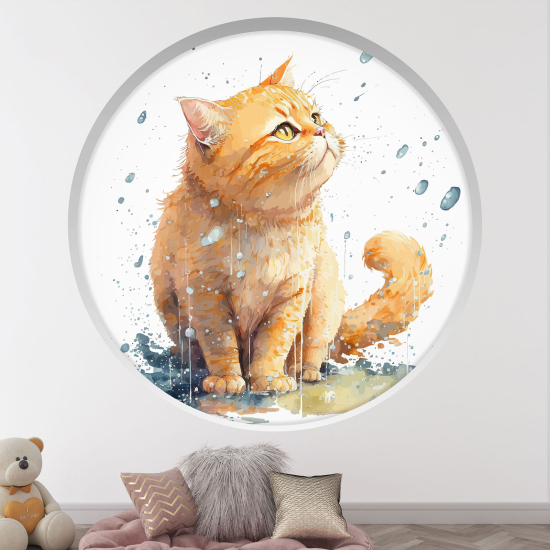 Vinilo Adhesivo Decorativo trampantojo 3D para niños - Infantil - Chat