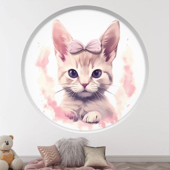 Vinilo Adhesivo Decorativo trampantojo 3D para niños - Infantil - Chat
