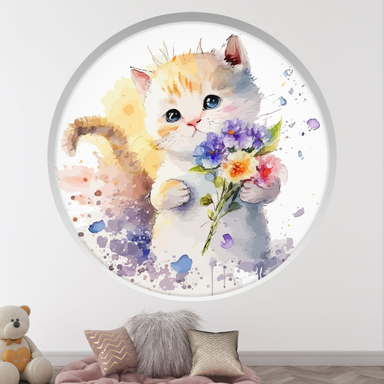 Vinilo Adhesivo Decorativo trampantojo 3D para niños - Infantil - Chat