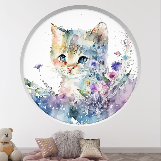 Vinilo Adhesivo Decorativo trampantojo 3D para niños - Infantil - Chat
