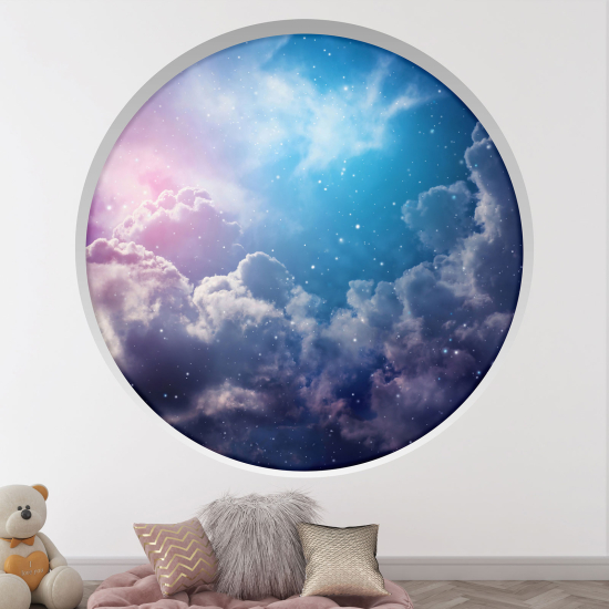 Vinilo Adhesivo Decorativo trampantojo 3D para niños - Infantil - Cielo nublado