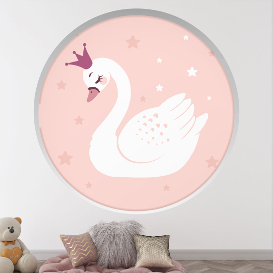 Vinilo Adhesivo Decorativo trampantojo 3D para niños - Infantil - Cisne