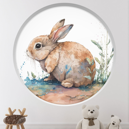 Vinilo Adhesivo Decorativo trampantojo 3D para niños - Infantil - Conejo