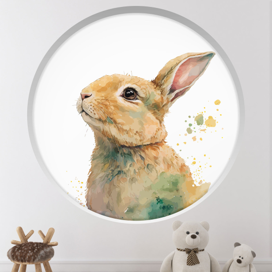 Vinilo Adhesivo Decorativo trampantojo 3D para niños - Infantil - Conejo