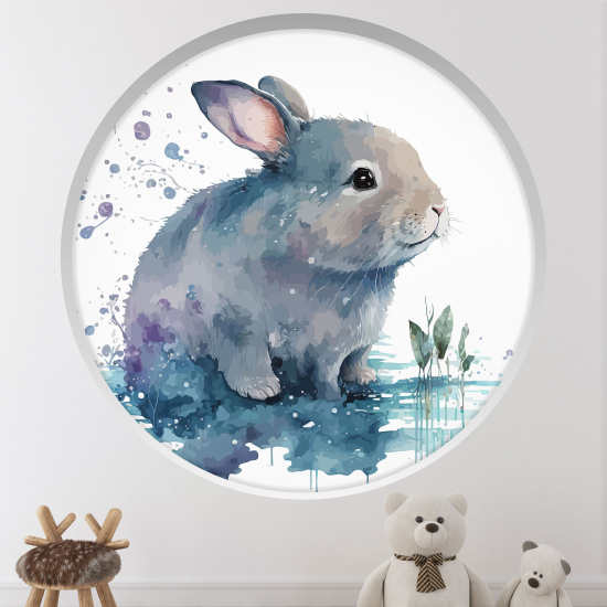Vinilo Adhesivo Decorativo trampantojo 3D para niños - Infantil - Conejo