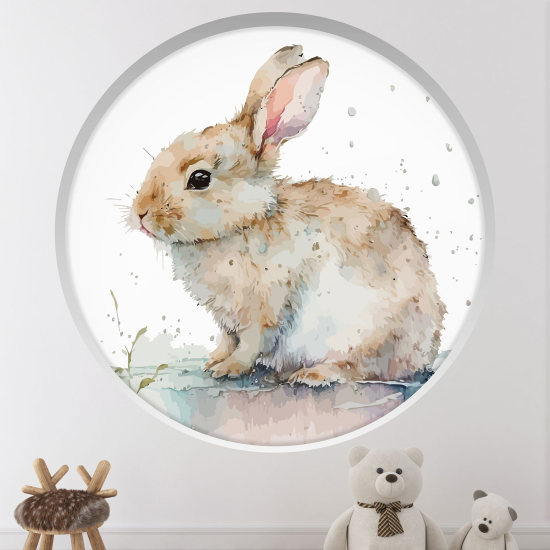 Vinilo Adhesivo Decorativo trampantojo 3D para niños - Infantil - Conejo