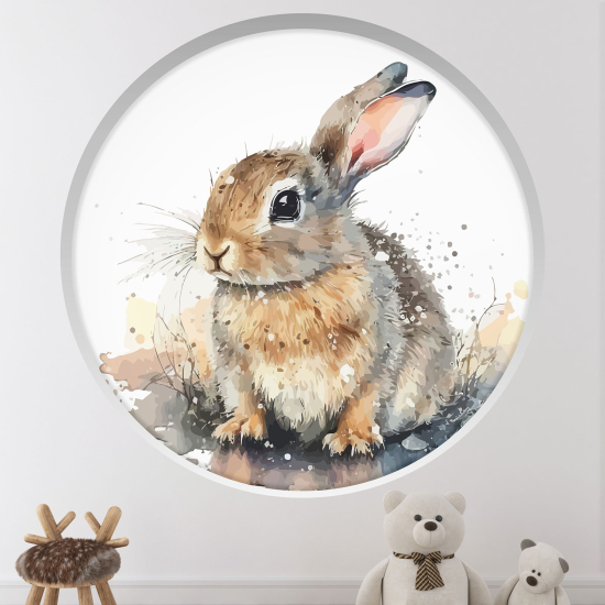 Vinilo Adhesivo Decorativo trampantojo 3D para niños - Infantil - Conejo