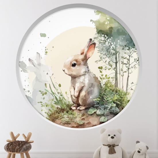 Vinilo Adhesivo Decorativo trampantojo 3D para niños - Infantil - Conejo