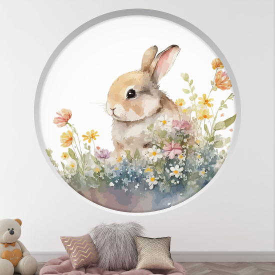 Vinilo Adhesivo Decorativo trampantojo 3D para niños - Infantil - Conejo