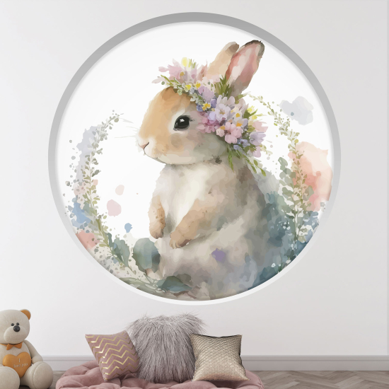 Vinilo Adhesivo Decorativo trampantojo 3D para niños - Infantil - Conejo