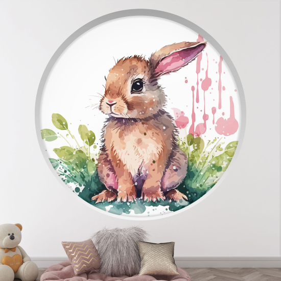 Vinilo Adhesivo Decorativo trampantojo 3D para niños - Infantil - Conejo
