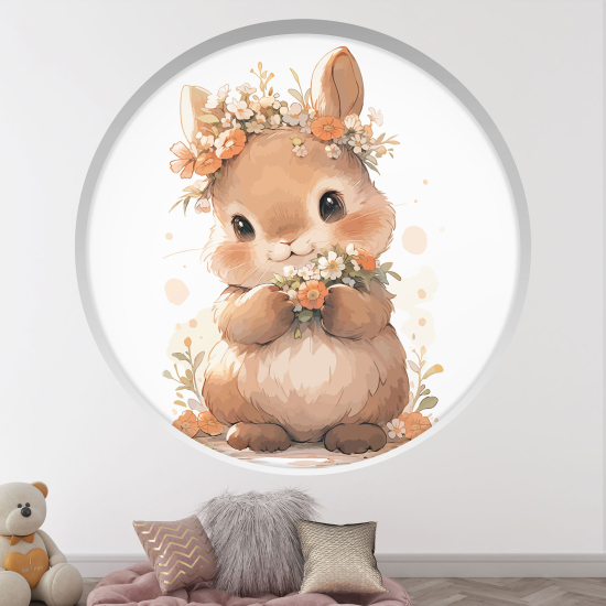 Vinilo Adhesivo Decorativo trampantojo 3D para niños - Infantil - Conejo