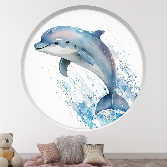 Vinilo Adhesivo Decorativo trampantojo 3D para niños - Infantil - Delfín