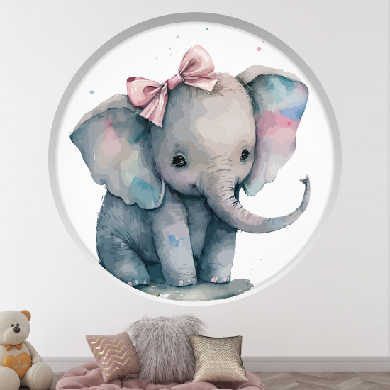 Vinilo Adhesivo Decorativo trampantojo 3D para niños - Infantil - Elefante