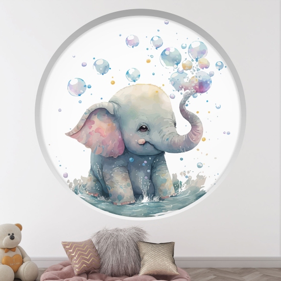 Vinilo Adhesivo Decorativo trampantojo 3D para niños - Infantil - Elefante
