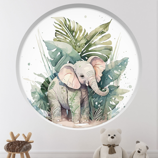 Vinilo Adhesivo Decorativo trampantojo 3D para niños - Infantil - Elefante