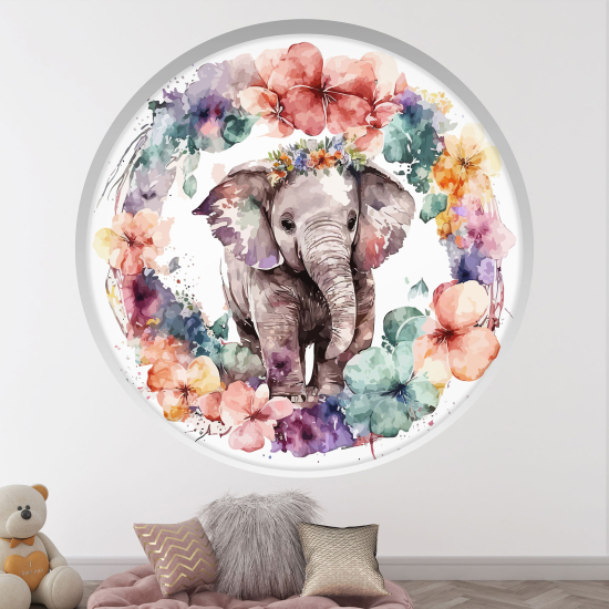 Vinilo Adhesivo Decorativo trampantojo 3D para niños - Infantil - Elefante