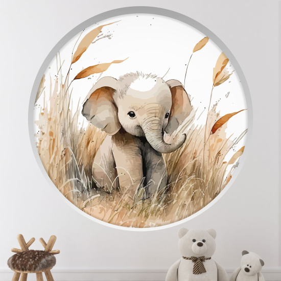 Vinilo Adhesivo Decorativo trampantojo 3D para niños - Infantil - Elefante
