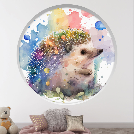 Vinilo Adhesivo Decorativo trampantojo 3D para niños - Infantil - Erizo
