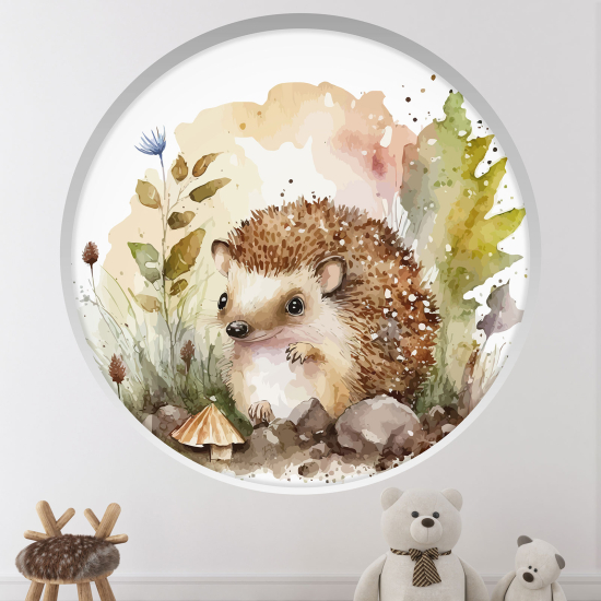 Vinilo Adhesivo Decorativo trampantojo 3D para niños - Infantil - Erizo