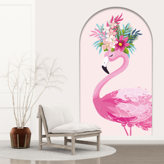 Vinilo Adhesivo Decorativo trampantojo 3D para niños - Infantil - Flamenco rosa