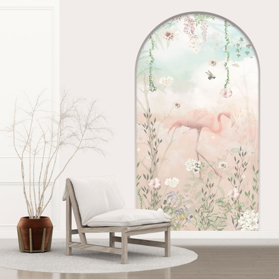 Vinilo Adhesivo Decorativo trampantojo 3D para niños - Infantil - Flamenco Rosa