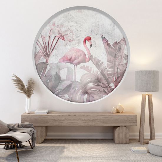 Vinilo Adhesivo Decorativo trampantojo 3D para niños - Infantil - Flamenco rosa