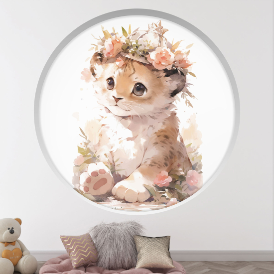 Vinilo Adhesivo Decorativo trampantojo 3D para niños - Infantil - Gatito