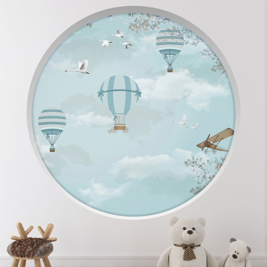 Vinilo Adhesivo Decorativo trampantojo 3D para niños - Infantil - Globos aerostáticos