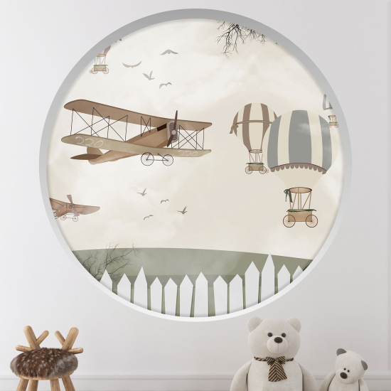 Vinilo Adhesivo Decorativo trampantojo 3D para niños - Infantil - Globos aerostáticos