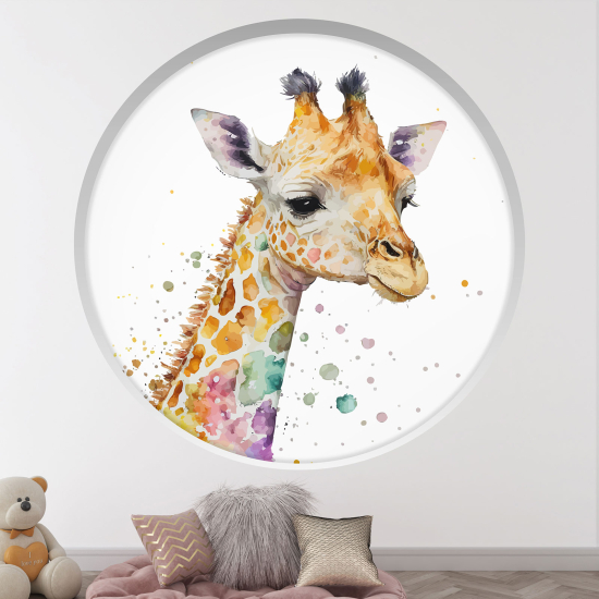 Vinilo Adhesivo Decorativo trampantojo 3D para niños - Infantil - Jirafa