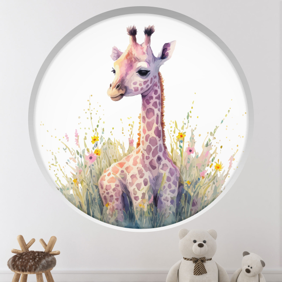 Vinilo Adhesivo Decorativo trampantojo 3D para niños - Infantil - Jirafa
