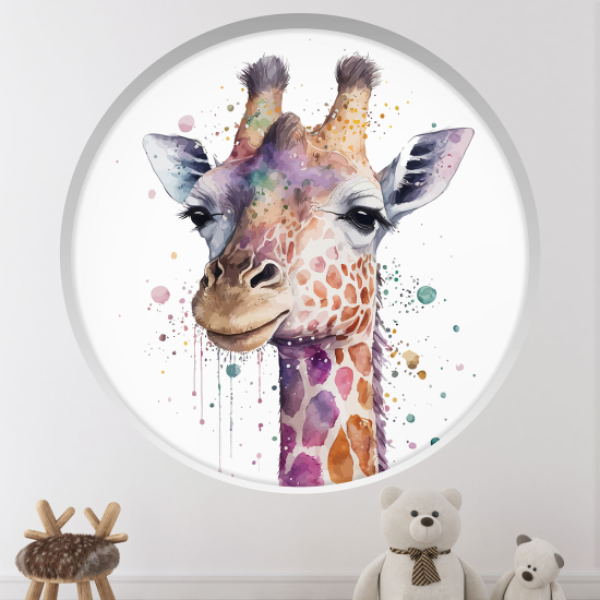 Vinilo Adhesivo Decorativo trampantojo 3D para niños - Infantil - Jirafa