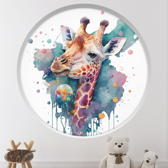 Vinilo Adhesivo Decorativo trampantojo 3D para niños - Infantil - Jirafa