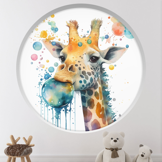Vinilo Adhesivo Decorativo trampantojo 3D para niños - Infantil - Jirafa