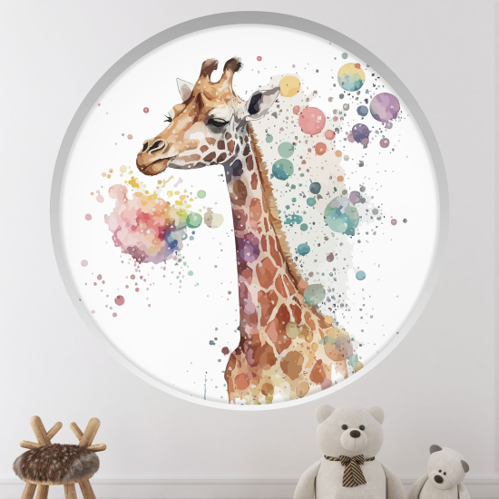 Vinilo Adhesivo Decorativo trampantojo 3D para niños - Infantil - Jirafa