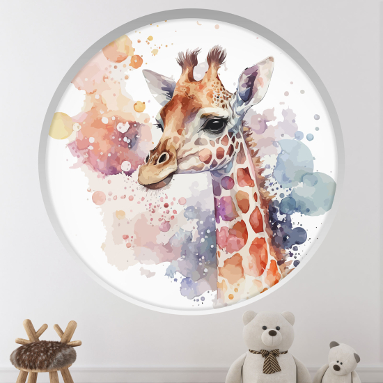 Vinilo Adhesivo Decorativo trampantojo 3D para niños - Infantil - Jirafa