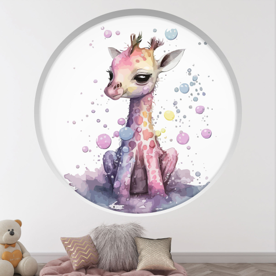 Vinilo Adhesivo Decorativo trampantojo 3D para niños - Infantil - Jirafa