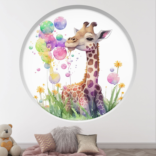 Vinilo Adhesivo Decorativo trampantojo 3D para niños - Infantil - Jirafa