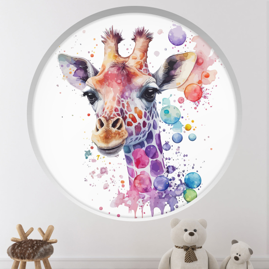 Vinilo Adhesivo Decorativo trampantojo 3D para niños - Infantil - Jirafa
