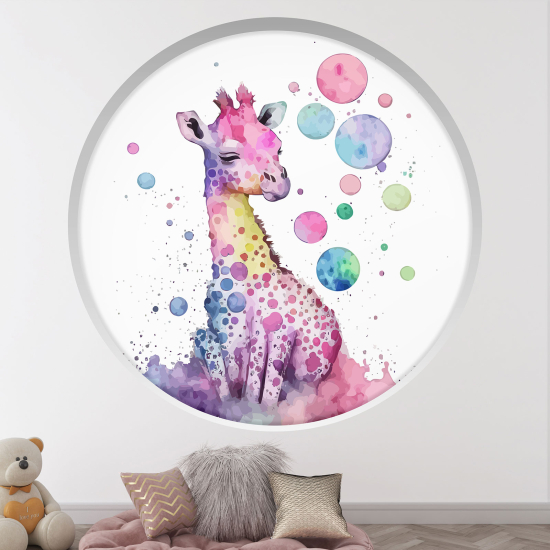 Vinilo Adhesivo Decorativo trampantojo 3D para niños - Infantil - Jirafa