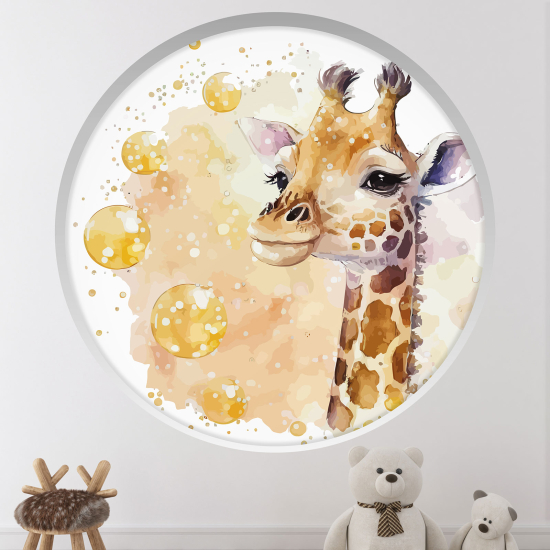 Vinilo Adhesivo Decorativo trampantojo 3D para niños - Infantil - Jirafa